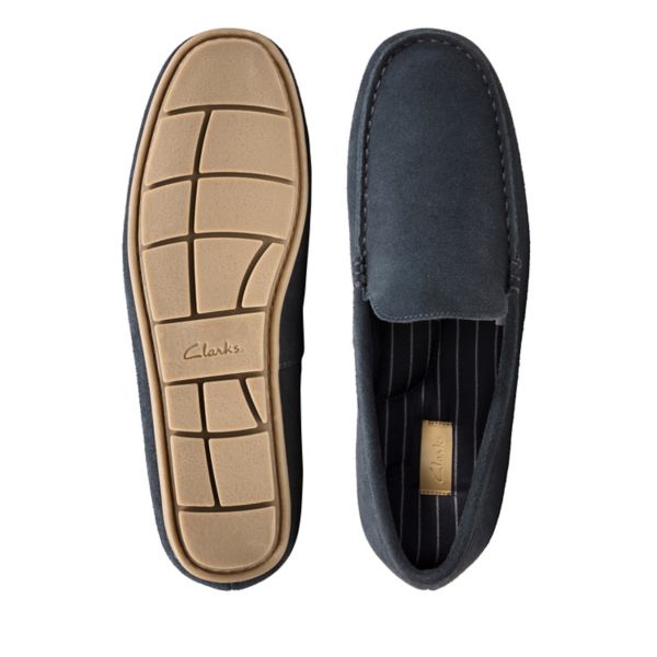 Clarks Mens Interior Cheer Slippers Navy | CA-9482506